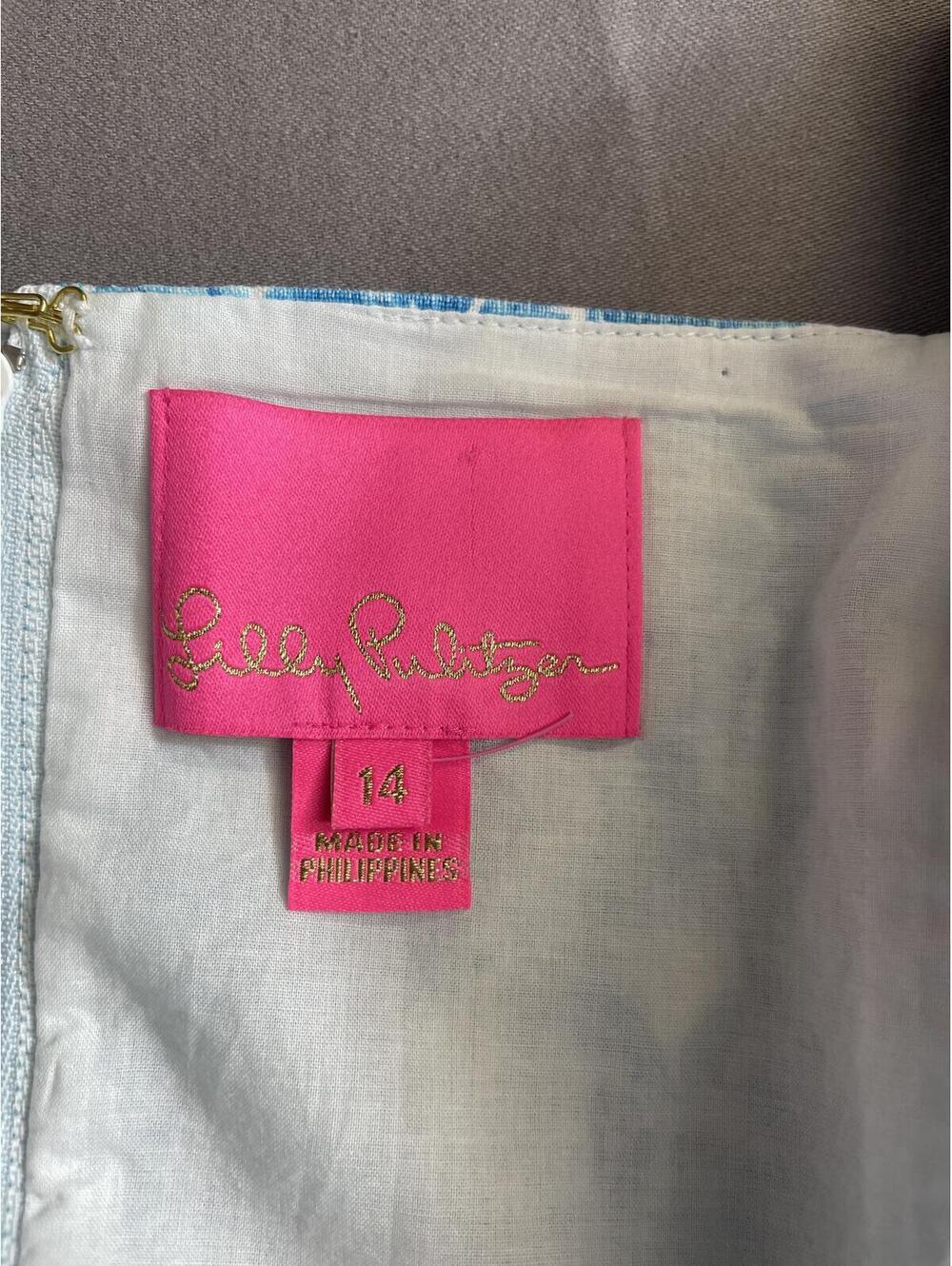 Lilly Pulitzer Kylanne Linen Puff-Sleeve Minidress size 14 - Picture 5 of 9